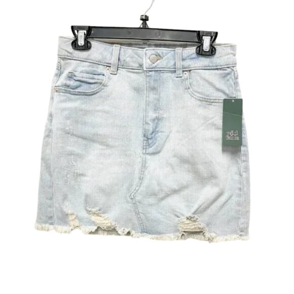 Wild Fable Dresses & Skirts - Wild Fable | NWOT Light Blue Raw Hem High-Rise Denim Mini Skirt Size 6